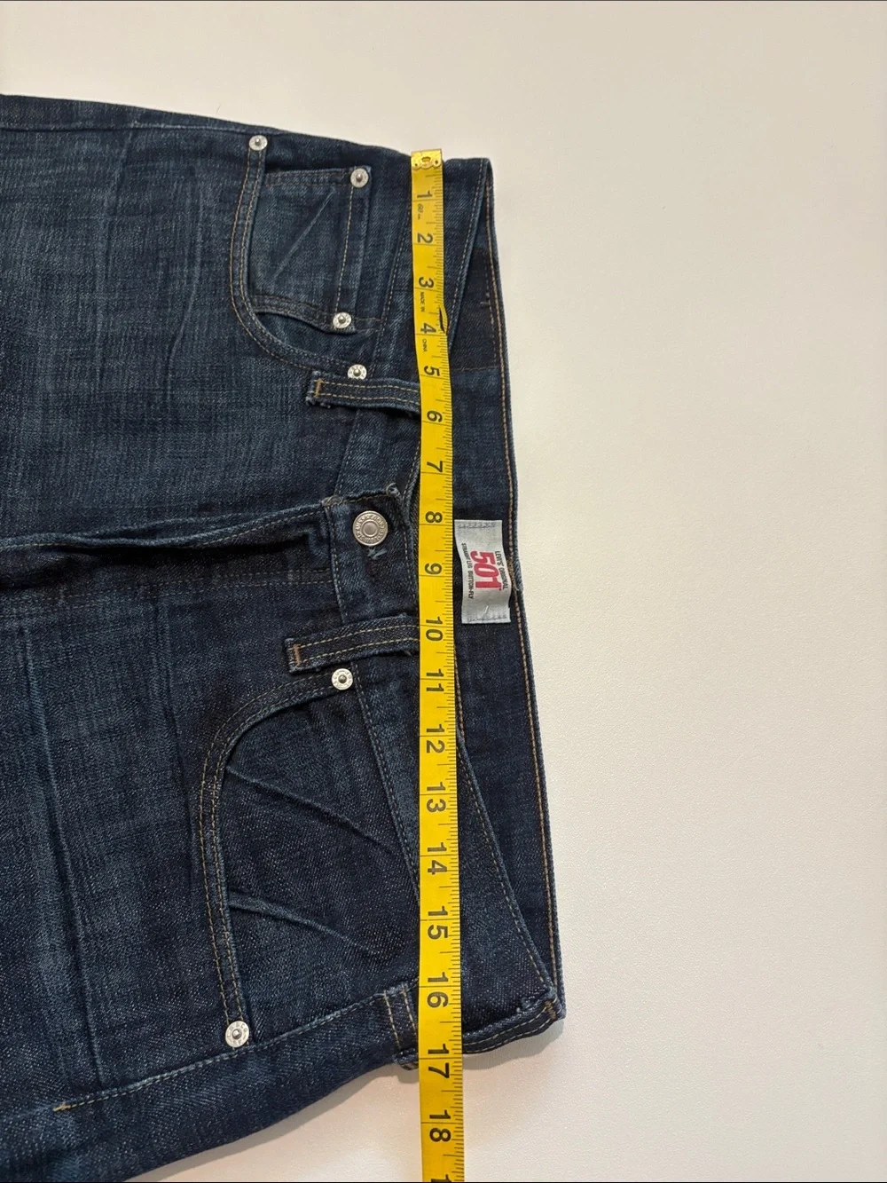 Levi's 501 Straight Leg Button-Fly Dark Blue Straight Jeans